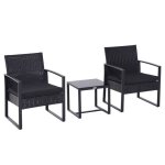 Salon de jardin 2 places - 3 pièces 2 chaises avec coussins + table basse - plateau verre trempé - résine ... Salon de jardin 2 places - 3 pièces 2 chaises avec coussins + table basse - plateau verre trempé - résine ...