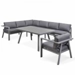 Salon de jardin 8 places en aluminium - oviala
