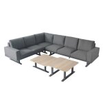 Salon de jardin dangle 5 places gris - oviala