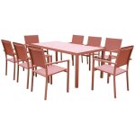 Salon de jardin bari en textil�ne terracotta 8 places - aluminium terracotta