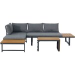 Salon de jardin bora en aluminium 4 personnes - modulable en canap� ou en transats