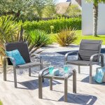 Salon de jardin duo elyn anthracite & graphite 2 places en aluminium - hesp�ride