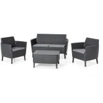 Salon de jardin - keter - salemo lounge anthracite - r�sine - gris - 2 places - non d�houssable - 63 ...