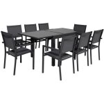 Salon de jardin lampedusa extensible en textil�ne gris 8 places - aluminium anthracite