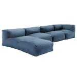 Salon de jardin modulable 4 places bleu pacific mixi oviala