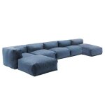 Salon de jardin modulable 6 places bleu pacific mixi oviala