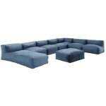 Salon de jardin modulable 8 places bleu pacific mixi oviala