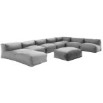 Salon de jardin modulable 8 places gris mixi oviala