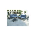 Salon de jardin modulable en aluminium : 1 canap dangle + 1 table basse - anthracite - risili de mylia ...