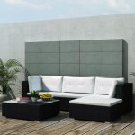 Salon de jardin modulable en rsine tresse - noir - 70 x 70 cm