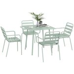 Salon de jardin outsunny ensemble salle  manger de jardin 5 pices avec 1 table et 4 chaises empilables ...