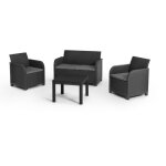 Salon de jardin en rsine ? allibert by keter - 4 personnes ? san remo ? gris graphite