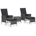 Vidaxl salon de jardin 3 pcs avec coussins mobilier de patio meubles de terrasse mobilier de jardin meubles ...