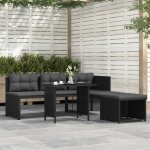 Salon de jardin en r�sine tress�e noir - vidaxl - 4 personnes - ext�rieur - facile � nettoyer et durable ...