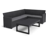 Salon de jardin avec table basse 2 en 1 - en r�sine - allibert by keter - 6 personnes - sanremo - gris ...