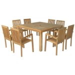 Salon de jardin en teck java - table carr�e - 8 places