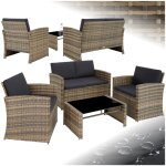 Salon de jardin - tectake - ensemble lounge dext�rieur jesolo canap� et 2 fauteuils 4 places avec table ...