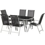 Table et chaises de jardin en textil�ne cordoba - phoenix - 6 places - noir