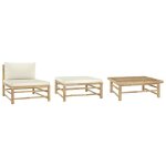 Salon de jardin - vidaxl - 3 pcs - bambou - coussins rembourr�s - modulaire