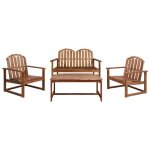 Vidaxl salon de jardin 4 pcs bois dacacia solide 44035