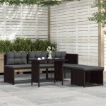 Salon de jardin - vidaxl - r�sine tress�e - marron - 4 personnes