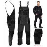 Salopette de travail - professionnelle - noire - poches genouillères - tissu poly - coton - taille élastique ... Salopette de travail - professionnelle - noire - poches genouillères - tissu poly - coton - taille élastique ...