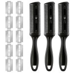 Salutuya 3pcs peignes de rasoir  cheveux combinaison double coupe de cheveux avec 10 lames en acier ...