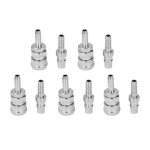 Salutuya 5 ensembles de raccords pneumatiques � connexion rapide en acier inoxydable nickel� (5x8 longue ...