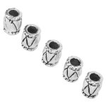 Salutuya 50pcs perles de barbe rtro en alliage de forme de baril pour tresses de cheveux et bijoux