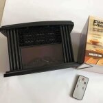 Chauffage de chemin�e - salutuya - mini chemin�e �lectrique de table - noir - portable - effet flamme ...