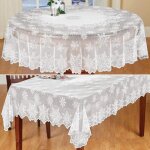 Nappe - salutuya - ronde - dentelle blanche - flocon de neige - 180 cm