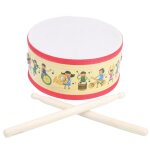 Salutuya enfants set tambour main bois double face instrument musical avec baguette mailloche