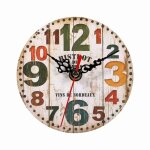 Horloge murale - salutuya - vintage - bois naturel - ronde - 12 cm Horloge murale - salutuya - vintage - bois naturel - ronde - 12 cm