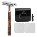 Salutuya rasoir pour hommes ensemble de rasoir manuel en bambou et argent pour hommes  lancienne comprenant ...