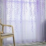 Rideau - salutuya - voilage violet - 200x100 cm - design contemporain - passe - tringle