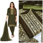 Salwar kameez - manas - churidar kaki - robe indienne brod�e - taille 36 au 48