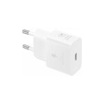 Chargeur pour tlphone mobile samsung chargeur secteur rapide 25w port usb type c blanc