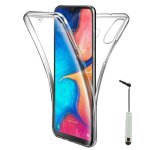 Pour samsung galaxy a20e 5. 8: coque arriere silicone 360 protection intgrale avant et arrire + mini ...