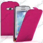 Pour samsung galaxy ace 4 style lte sm - g357fz: etui rabattable verticale en cuir pu - rose