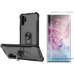 Pour samsung galaxy note 10 - pack coque anneau b�quille et film protection �cran verre tremp� incurv� ...