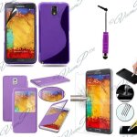 Pour samsung galaxy note 3 n9000 - n9002 - n9005 - n9006: lot 4 accessoires s - view silicone gel film ...