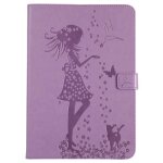 Pour samsung galaxy tab a 97 sm - t550 tablette housse �tui � rabat violet clair fille papillon pu cuir ...