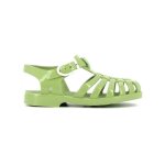 Sandales aquatiques bb - meduse - vert - talon plat - paillettes fantaisie - semelle antidrapante