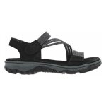 Sandales bandes auto - agrippantes rieker femme noir
