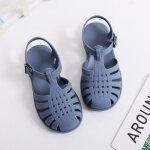 Sandales bb - vitata - chaussures romaines creuses respirantes - bleu - bride - plat