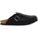 Sandales birkenstock - homme - noir - modle boston - boucle - semelle en caoutchouc