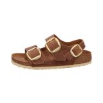 Sandale birkenstock milano bf - marron - tige en cuir - boucle de serrage