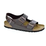 Sandales - birkenstock - milano narrow - homme - marron - boucle de serrage - plat - cuir Sandales - birkenstock - milano narrow - homme - marron - boucle de serrage - plat - cuir