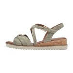 Sandales compens� � brides tamaris - gris - femme - talon 5 cm