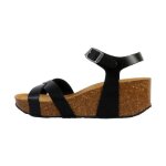 Sandales compens�es cuir plakton so final - noir